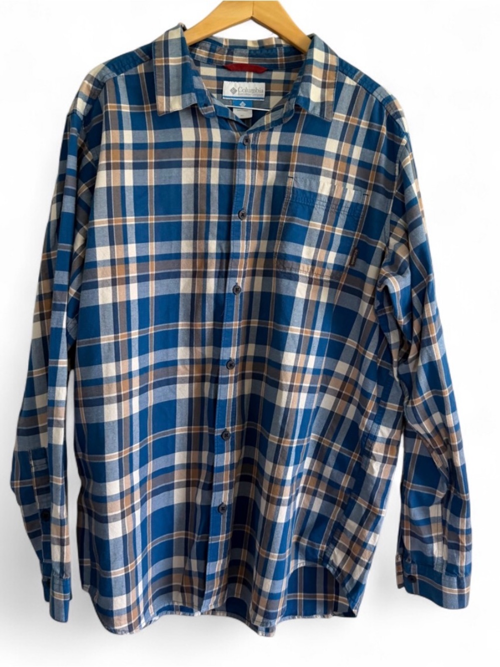Columbia Vapor Ridge III XL Plaid Button Up LS Shirt Outdoor Hiking Gorpcore